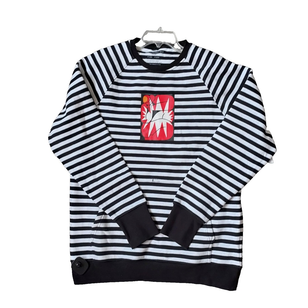 686 Forest Bailey Crew  Womens Small ‎ Black / White Stripe Sweatshirt